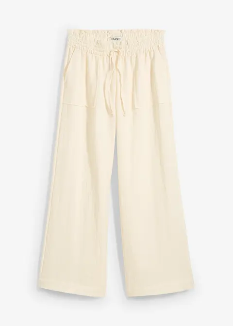 Culotte aus fließendem Lyocell-Mix in weiß von vorne - bonprix