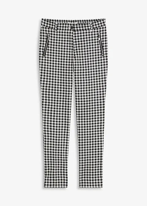 Hose mit Vichy Karo in schwarz von vorne - bonprix