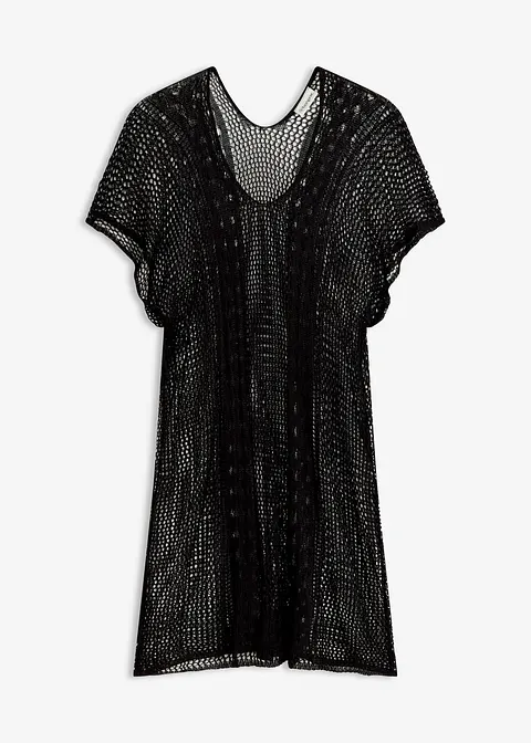 Strandkleid in Häkeloptik aus Viskose in schwarz von vorne - bonprix
