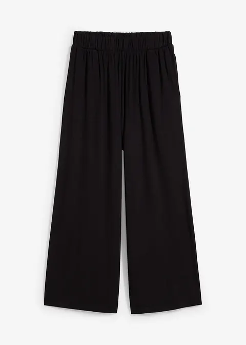 Culotte aus fließender Viskose in schwarz von vorne - bonprix