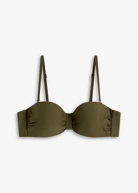 Balconette Bikini Oberteil in grün von vorne - bonprix