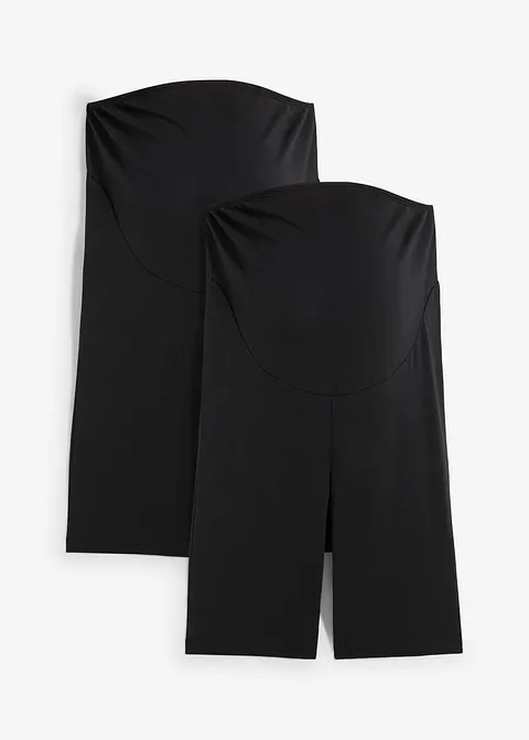Umstands-Radlerhose aus Bio-Baumwolle (2er Pack) in schwarz von vorne - bonprix