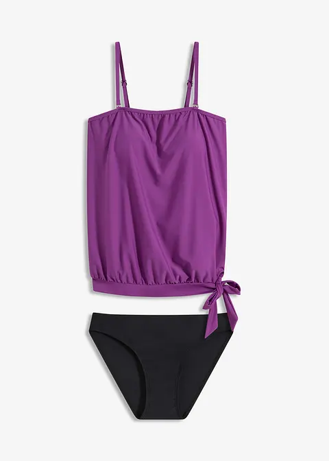 Oversize Tankini (2-tlg. Set) in lila von vorne - bonprix