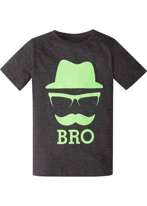 T-Shirt aus reiner Baumwolle in schwarz von vorne - bonprix