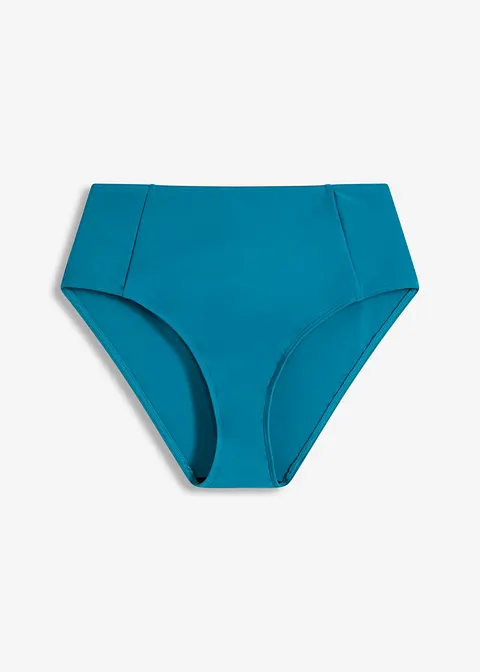 High waist Bikinihose mit hohem Beinausschnitt in petrol von vorne - bonprix