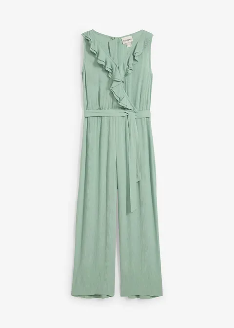 Jumpsuit aus softer Viskose in grün von vorne - bonprix