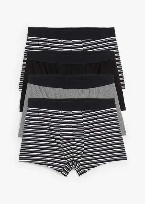 Boxershorts eng (4er Pack) in schwarz von vorne - bonprix