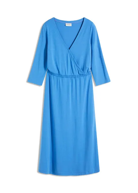 Jerseykleid aus Viskose-Mix in blau von vorne - bonprix