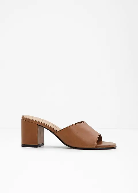 Pantolette aus Leder in braun - bonprix