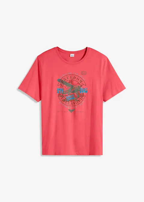 T-Shirt aus reiner Bio-Baumwolle in pink von vorne - bonprix