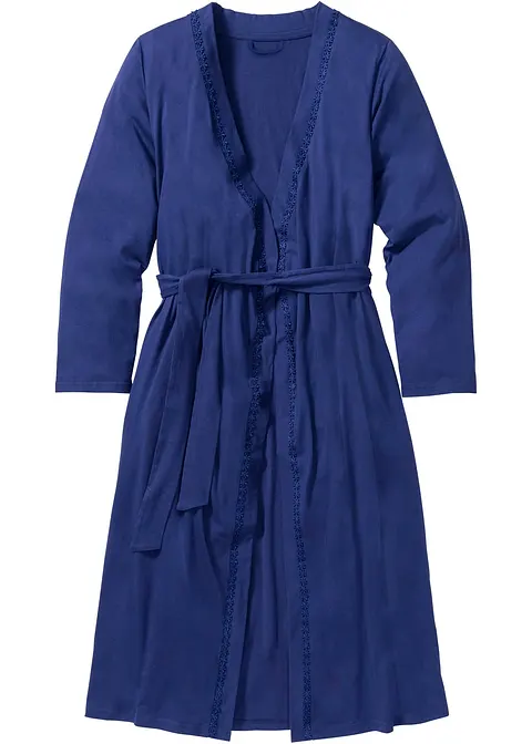 Bademantel aus Shirtqualität in blau von vorne - bonprix