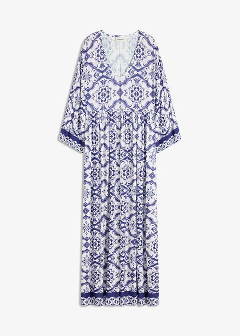 Maxikleid aus softem Viskose-Mix in weiß von vorne - bonprix