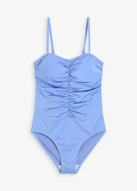 Shape Badeanzug aus glänzendem Material mittlere Formkraft in blau von vorne - bonprix