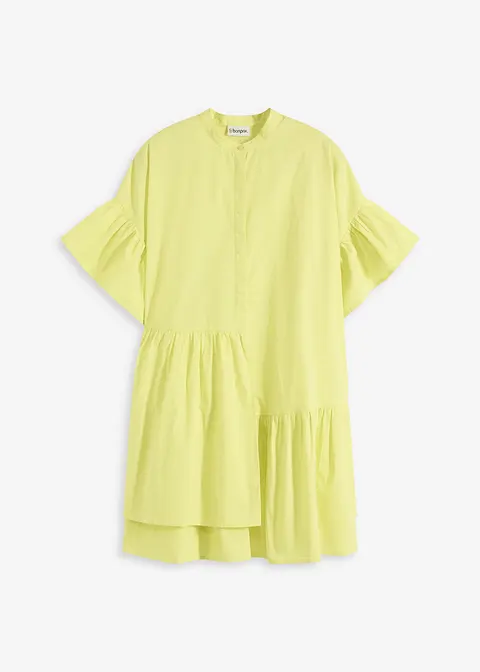 Tunika-Kleid aus reiner Bio-Baumwolle in gelb von vorne - bonprix