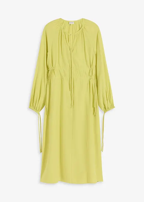 Tunika-Kleid aus fließendem Viskose-Mix in gelb von vorne - bonprix