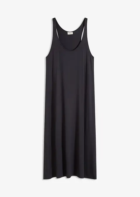 Jerseykleid aus fließender Viskose in schwarz von vorne - bonprix