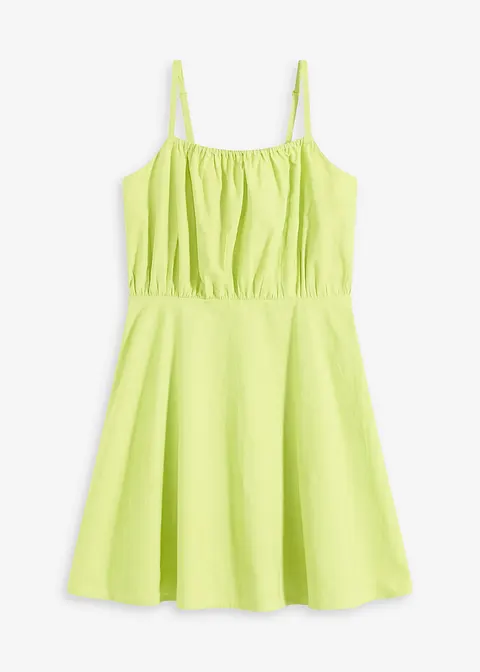 Minikleid aus reiner Bio-Baumwolle in gelb von vorne - bonprix