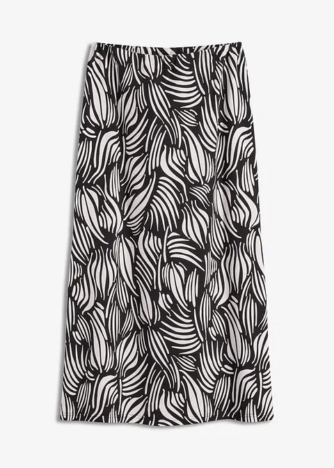 Jersey-Rock aus Baumwolle mit Stretch in schwarz von vorne - bonprix
