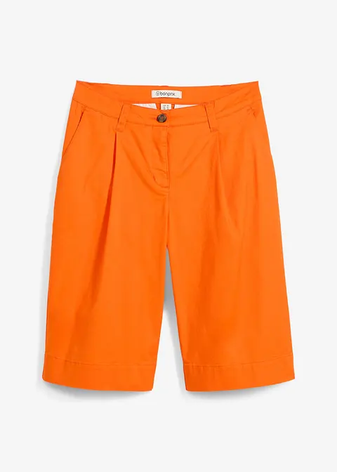 Weite Twill-Shorts in orange von vorne - bonprix