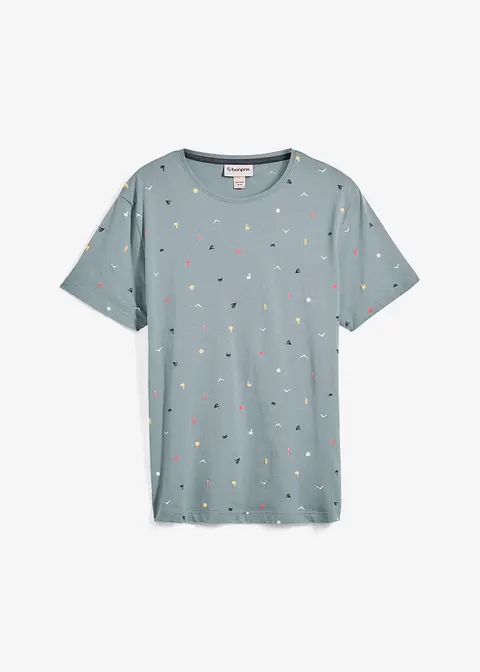 T-Shirt aus reiner Bio-Baumwolle in blau von vorne - bonprix