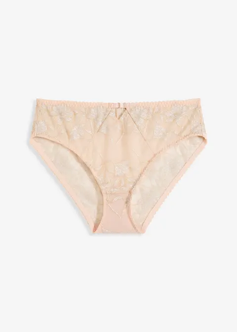 Maxislip mit 2-farbiger Glitzerspitze in rosa von vorne - bonprix