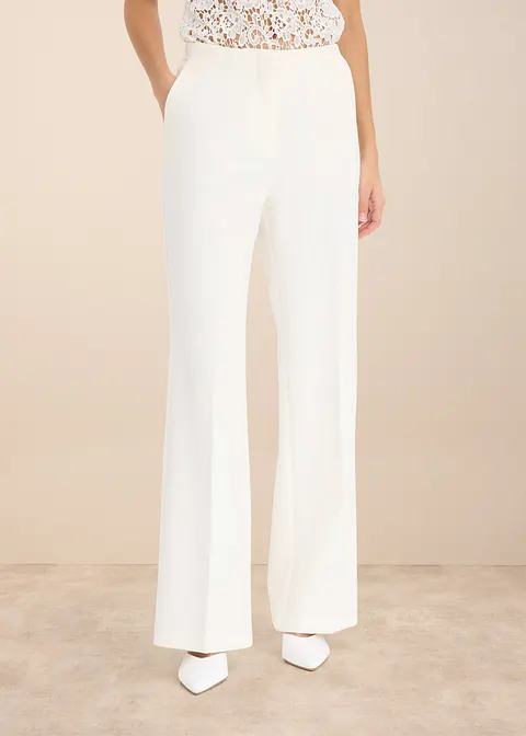 Marlenehose in weiß von vorne - bonprix