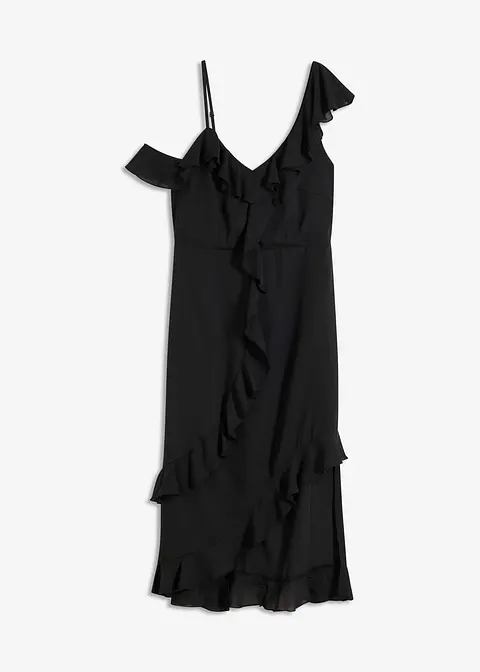 Figurbetontes Midikleid in schwarz von vorne - bonprix