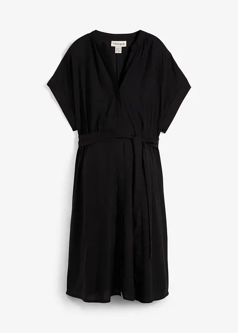 2-in-1 Umstands-Blusenkleid für die Schwangerschaft und danach in schwarz von vorne - bonprix