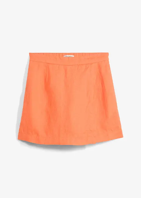Hosenrock aus reinem Leinen in orange von vorne - bonprix