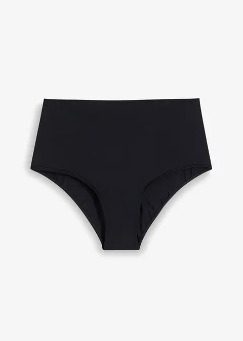 High Waist Bikinihose weitenverstellbar in schwarz von vorne - bonprix