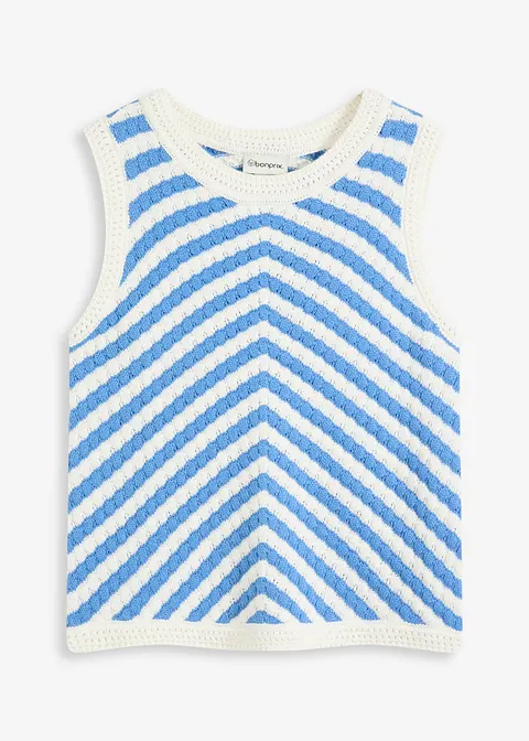 Stricktop in blau von vorne - bonprix