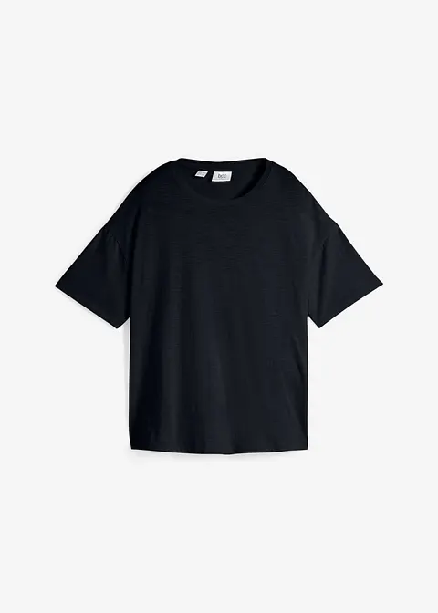 Oversize-Shirt mit Druck in schwarz von vorne - bonprix