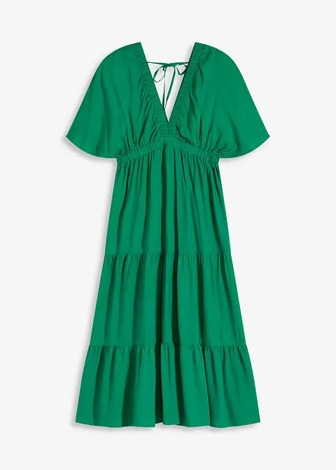Midikleid aus fließender Viskose in grün von vorne - bonprix
