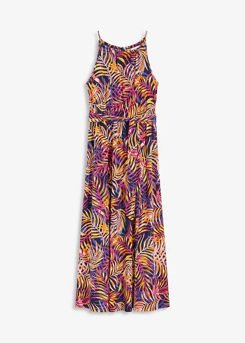 bedrucktes Jerseykleid in blau von vorne - bonprix