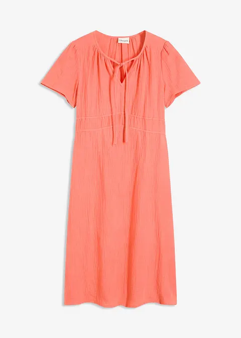 Tunika-Kleid aus Musselin in pink von vorne - bonprix