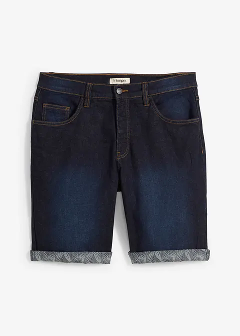 Stretch-Jeans-Bermuda, Regular Fit in blau von vorne - bonprix