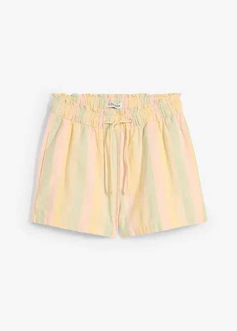 Shorts aus luftigem Leinen-Mix in beige von vorne - bonprix