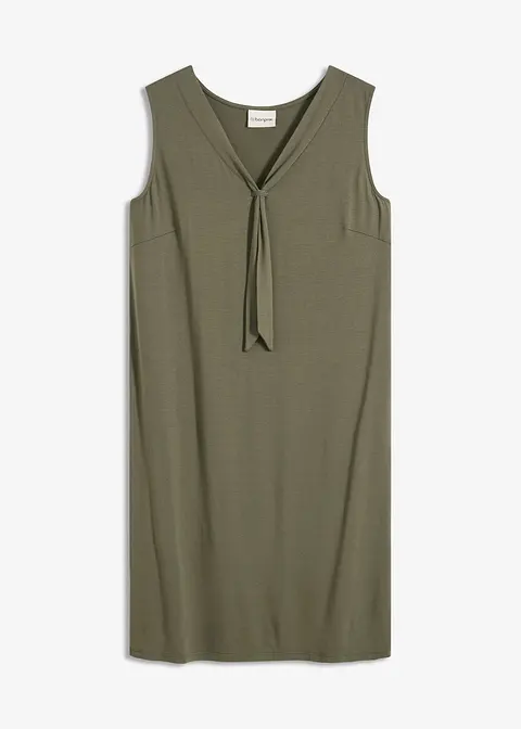 Shirtkleid mit Schluppe in grün von vorne - bonprix