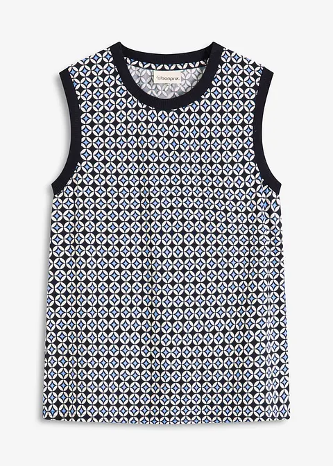 Top mit Minimaldesign in blau von vorne - bonprix