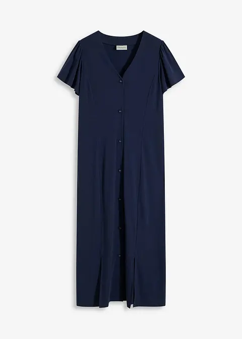Shirtkleid mit Schlitz in blau von vorne - bonprix