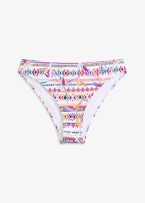 Bikinihose mit hohem Beinausschnitt in weiß von vorne - bonprix