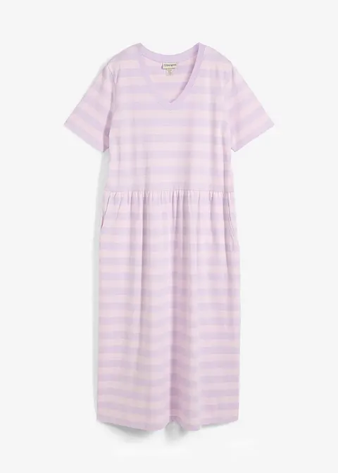 Jerseykleid aus Bio-Baumwolle in lila von vorne - bonprix