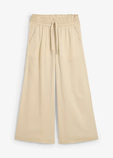 7/8- Schlupfhose aus Lyocell in beige von vorne - bonprix