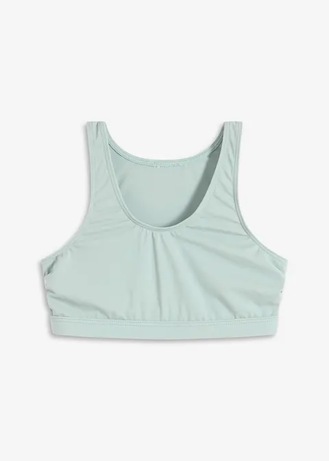 Bustier-Bikinioberteil mit verstellbarer Unterbrust in grau von vorne - bonprix