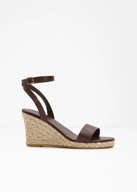 Keilsandalette in braun - bonprix