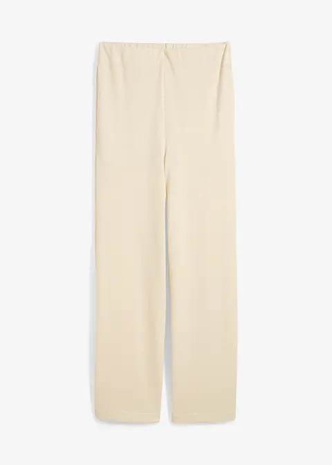 Palazzo-Hose in Strickoptik in beige von vorne - bonprix