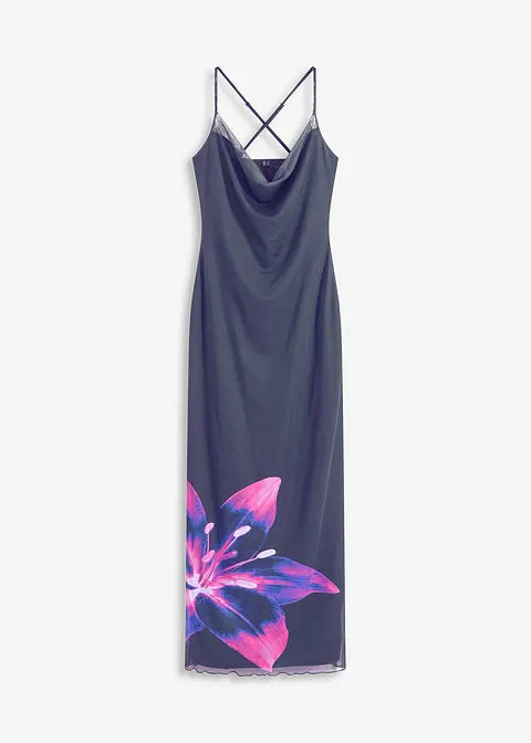 Farbiges Wickelkleid in blau von vorne - bonprix