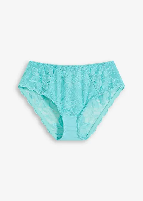 Maxislip mit zarter Spitze in blau von vorne - bonprix