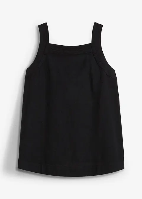 Blusentop mit Bindedetail hinten aus Viskose-Mix in schwarz von vorne - bonprix