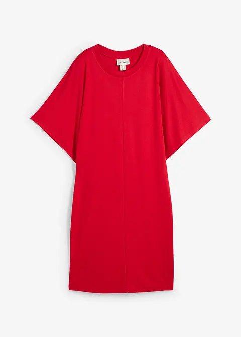 Shirtkleid aus softem Punto di Roma in rot von vorne - bonprix